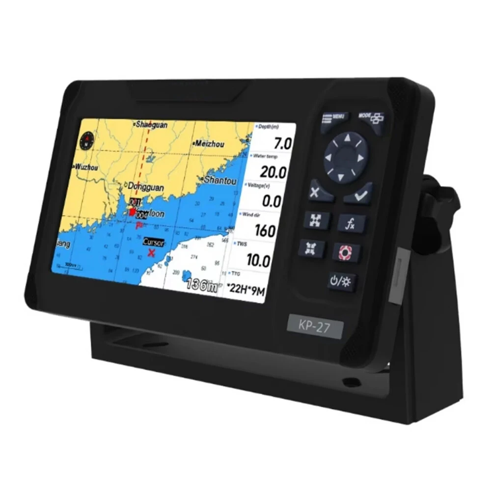 KP-27 7 Inch Marine GPS Chart Plotter - 1000 Nit High Brightness Display | GPS Beidou Galileo Glonass | Compatible Navionics C-Map