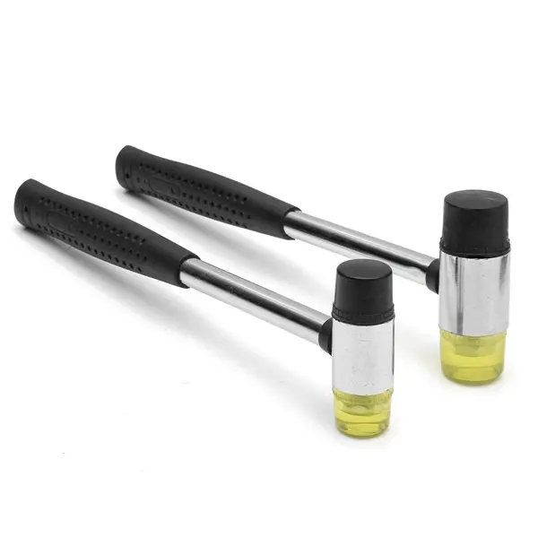 Rubber Mallet Hammer - 25mm & 30mm Double Face Nylon Head - Soft Tap Tool