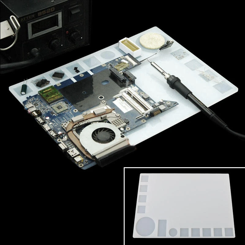 35x25cm Transparent Heat Resistant Silicone Pad | Desk Mat Maintenance Platform