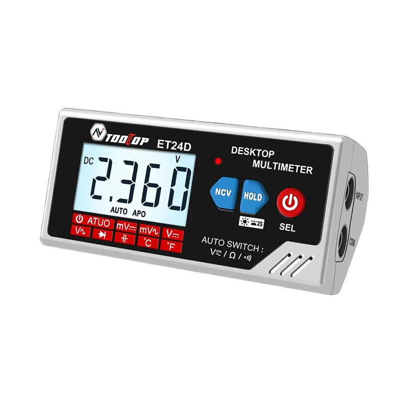TOOLTOP ET24D 6000 Counts True RMS Multimeter | Auto-Recognition, Capacitance, Temperature, NCV