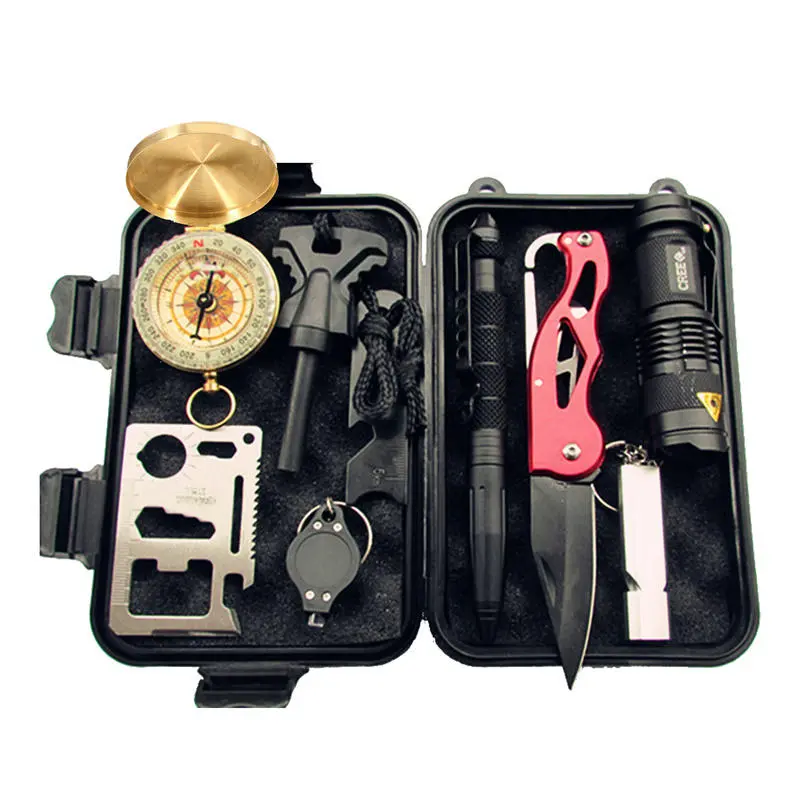 SOS Equipment Survival Blanket Kit - Multi-function Compass & First-aid Box