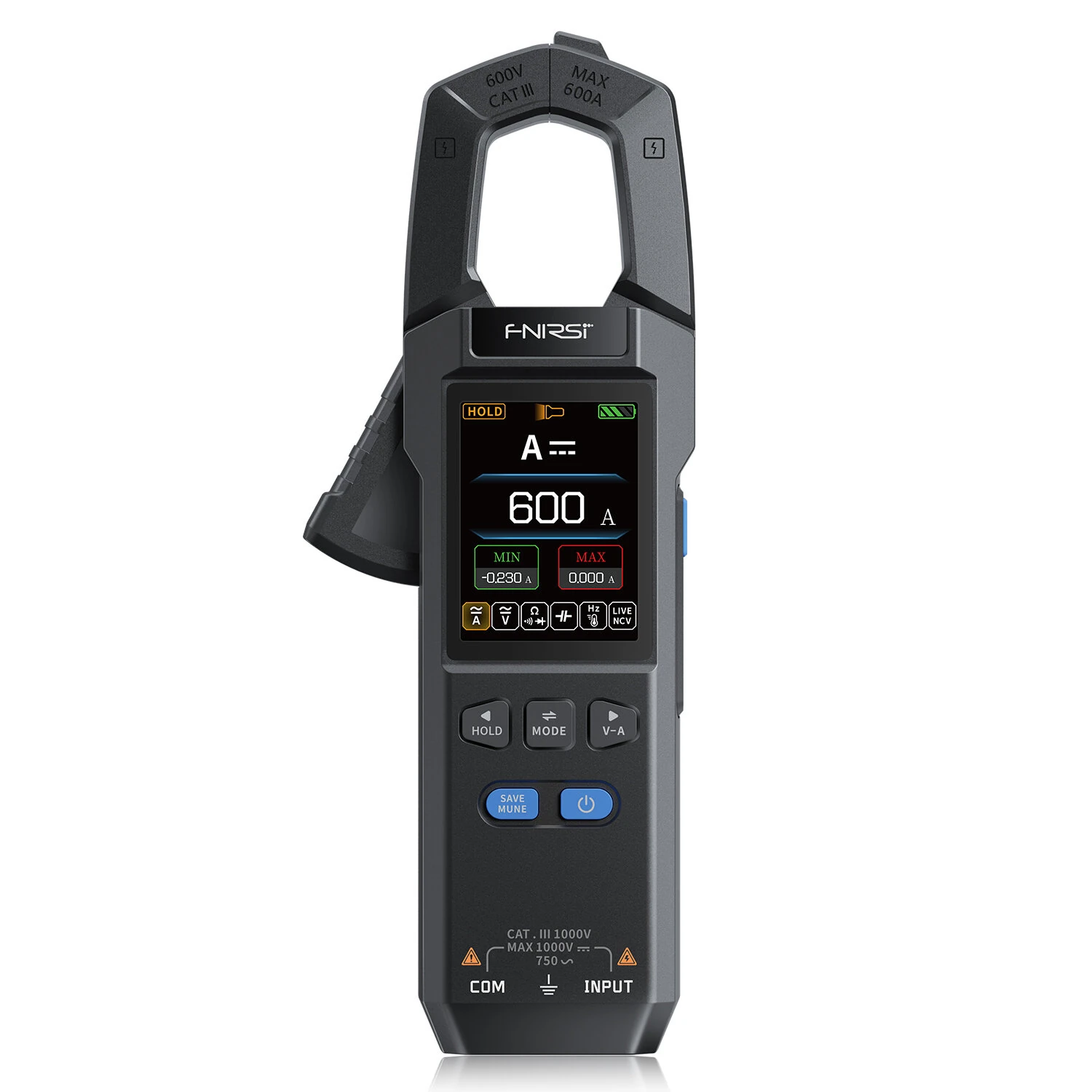FNIRSI DMC-100 Digital Clamp Meter | 600A AC/DC Current | 10000 Counts Multimeter