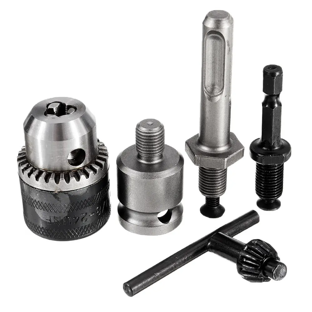 Drillpro 3/8-24UNF Drill Chuck Adapter | 0.6-6.5mm for Impact Wrench to Electric Drill