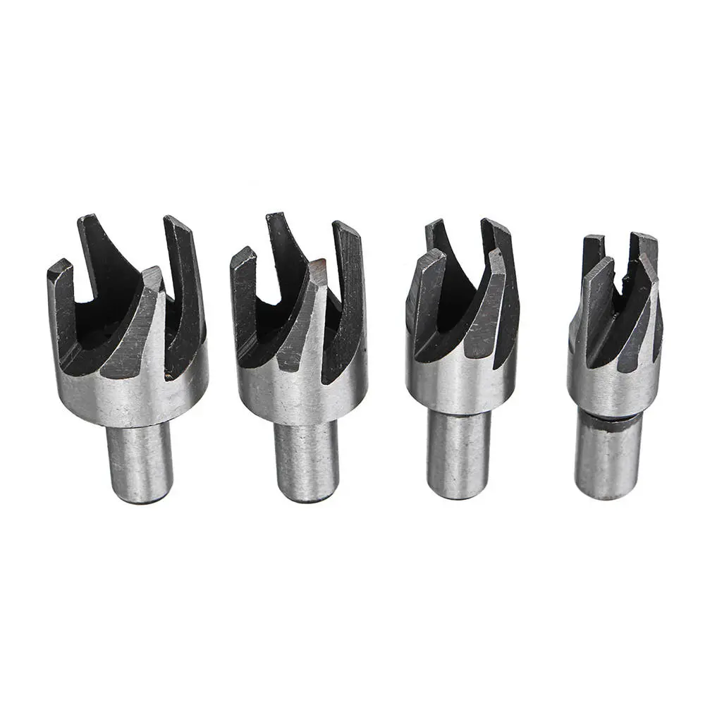 4pcs Round Woodworking Plug Cutter Set - Dowel Maker Drill Bits | Hole Saw