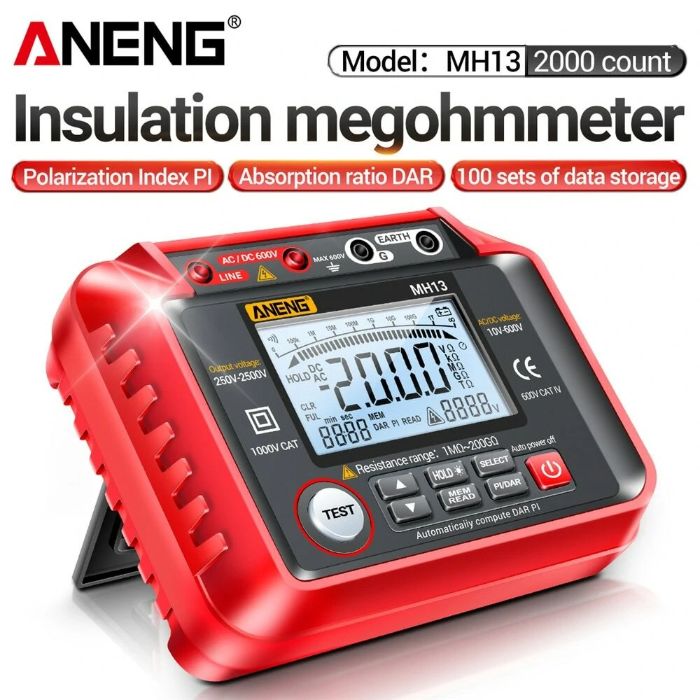 ANENG MH13 Megohmmeter | Insulation & Earth Resistance Tester | High Voltage Digital Multimeter