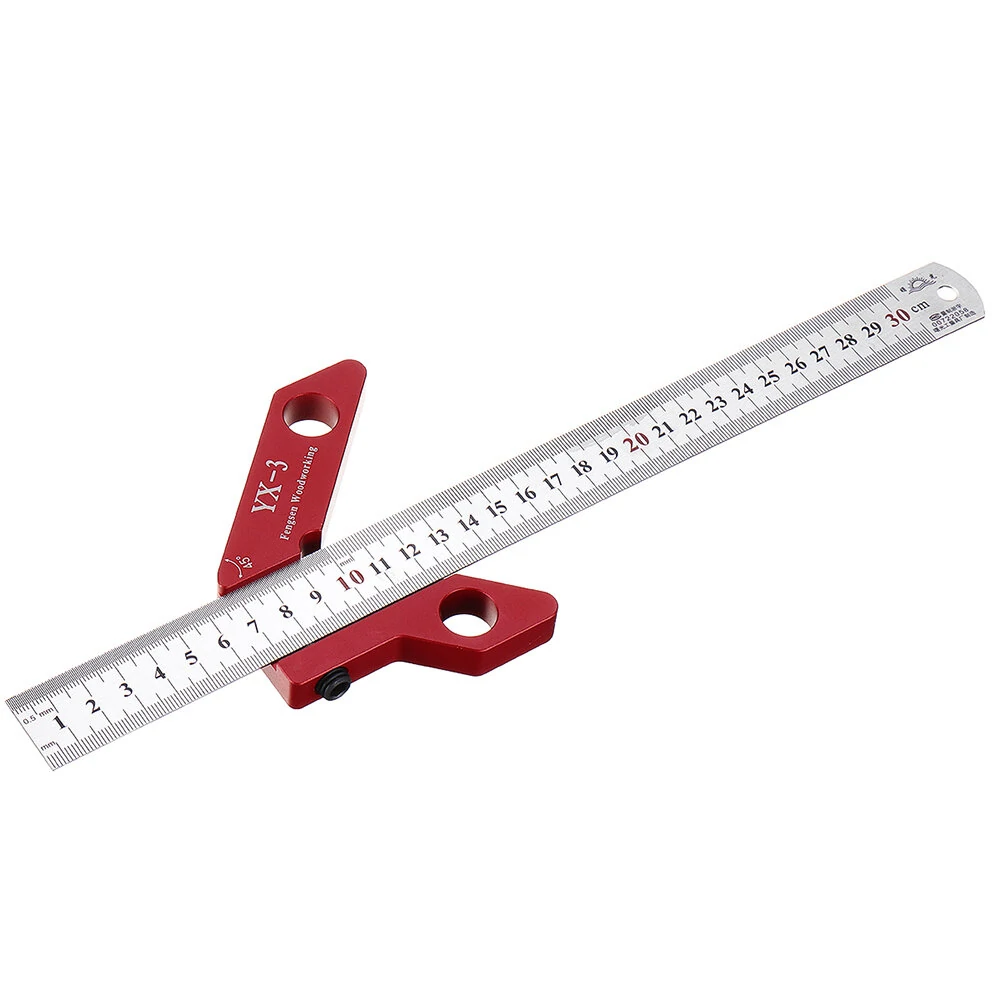YX-3 Woodworking Square Center Scriber | 300mm with Metric Inch Ruler