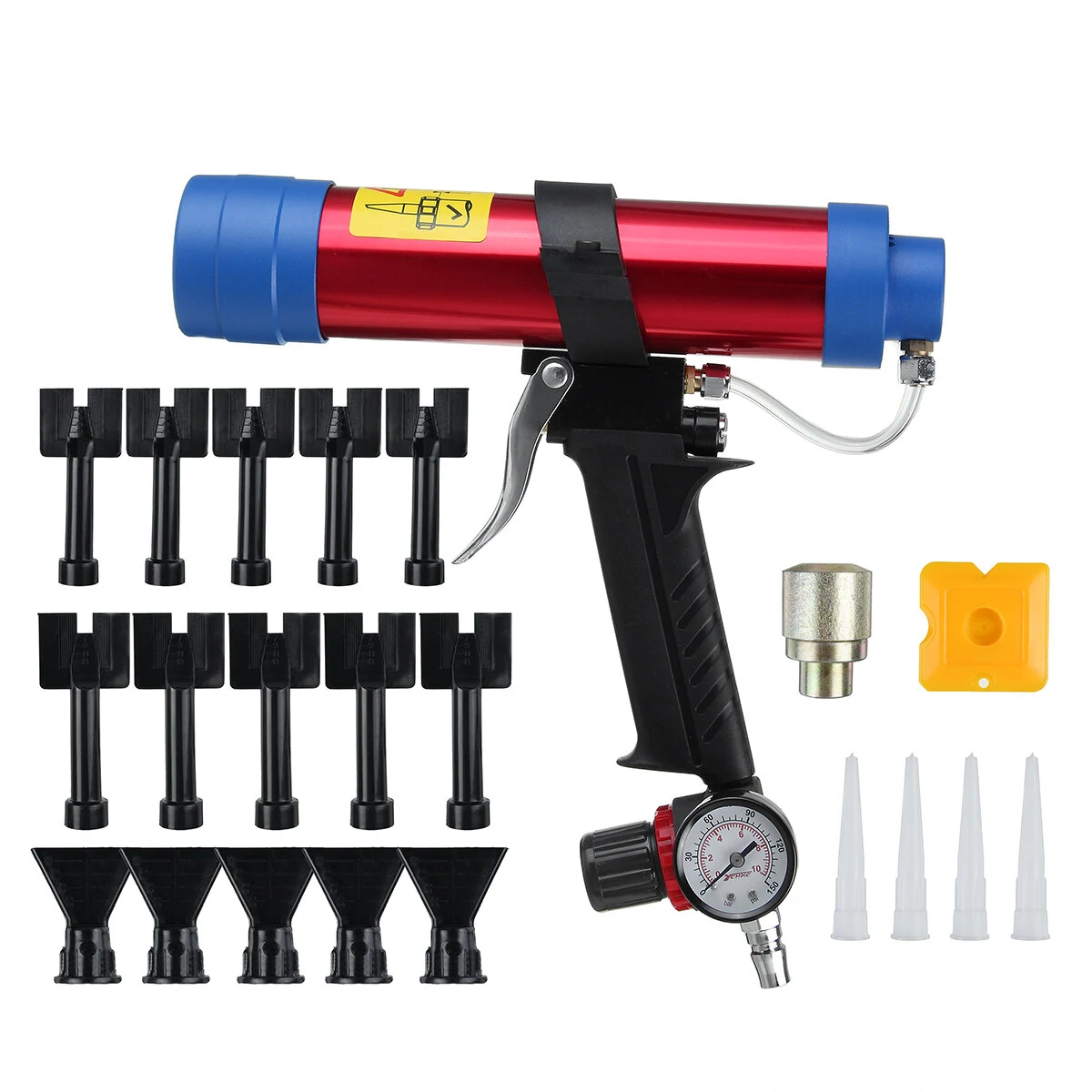 Auto Glue Tool - Pneumatic Sheet Metal Glue Set with High Temp Nozzle & Wave Pattern