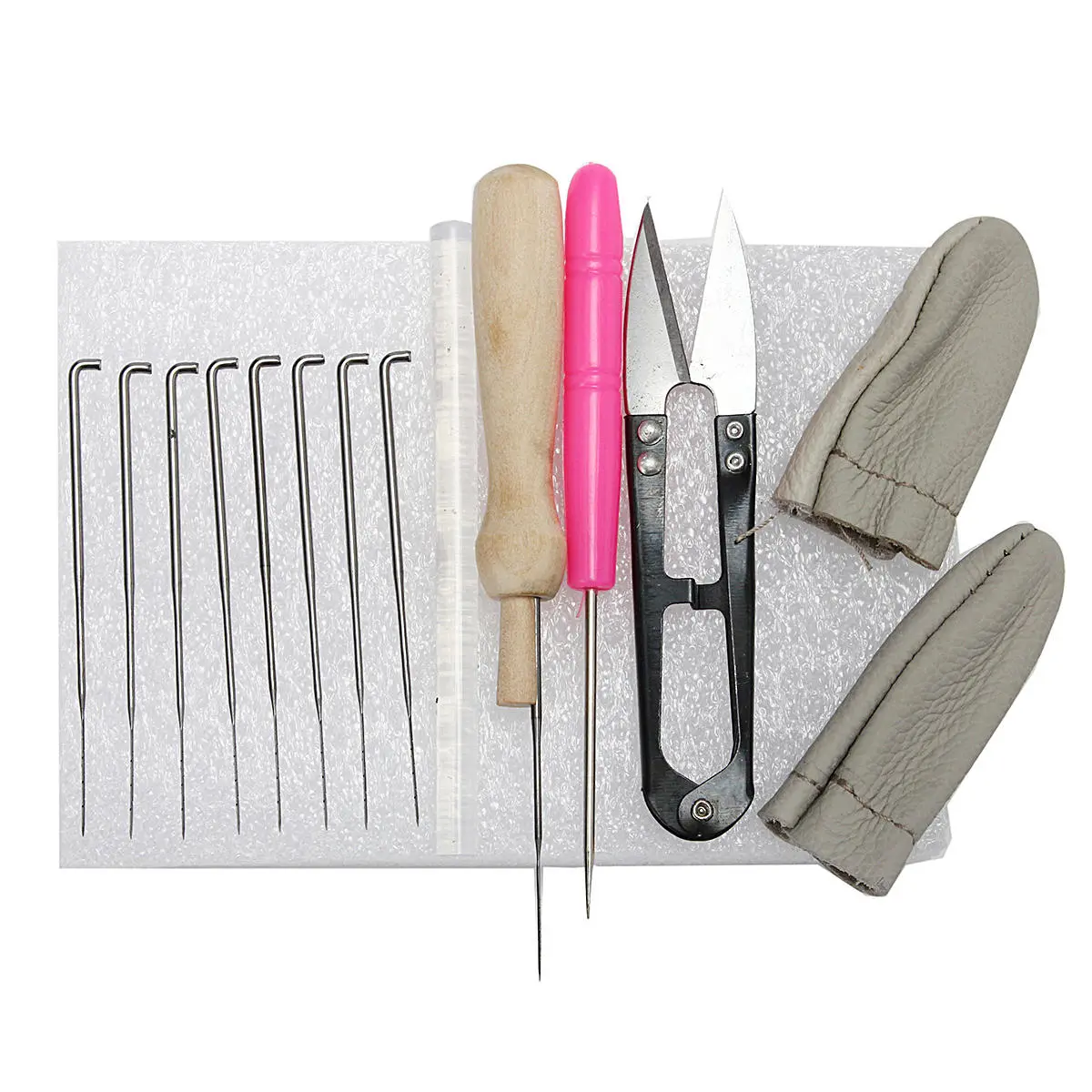 Wool Felt Needle Felting Starter Kit - 15pcs Tools with Mat & Scissors