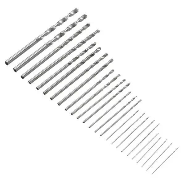 25Pcs HSS Metric Twist Drill Bit Set | 0.5-3mm Straight Shank for Metal