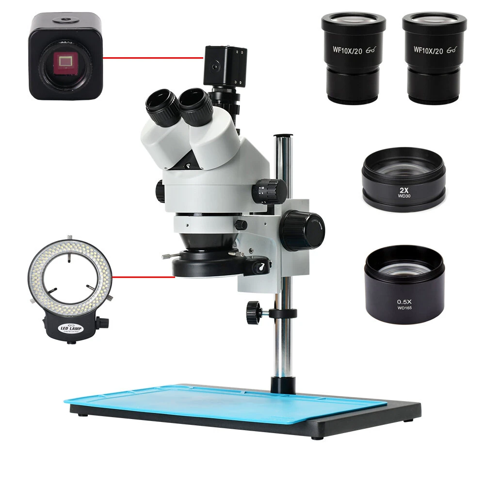 AmScope 24MP Digital Microscope Camera | 3.5X-90X Soldering & Repair Kit