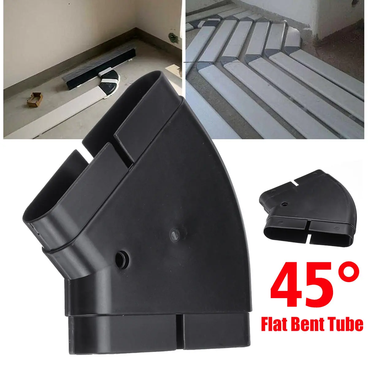 PVC Ventilation Tube - 45° Flat Bent Connector 132x30mm | Environmental Protection
