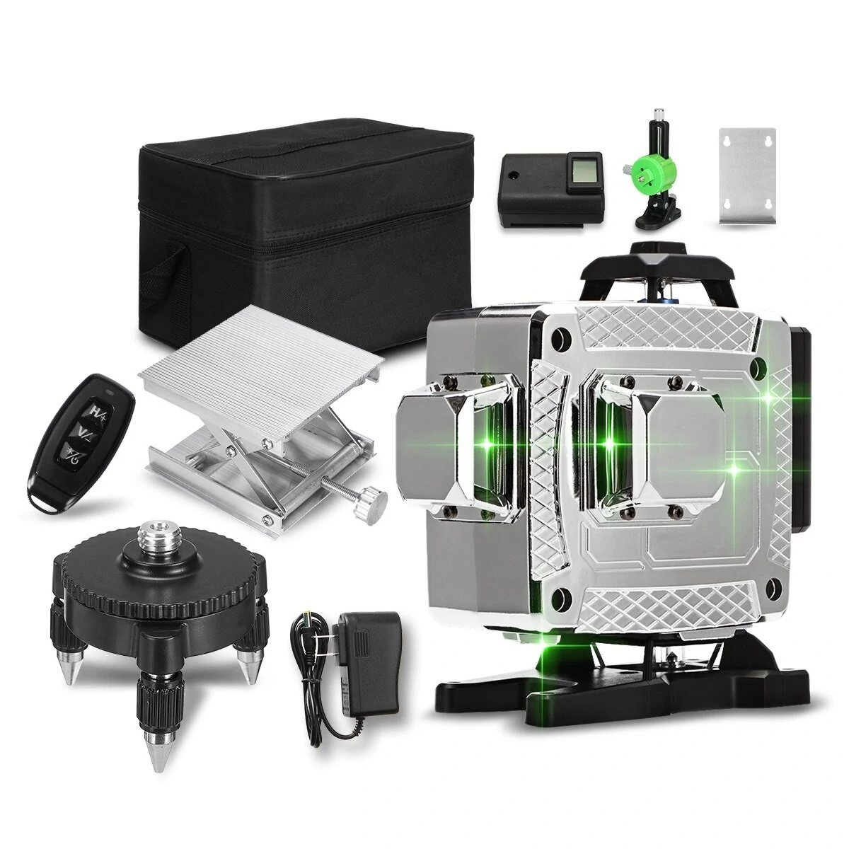 4D Green Laser Level - Self-Leveling 360 Rotary Cross Line - 12/16 Lines