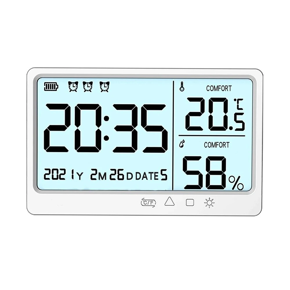High Precision Thermo-Hygrometer | Multifunctional Temperature Humidity Meter with LCD Backlight