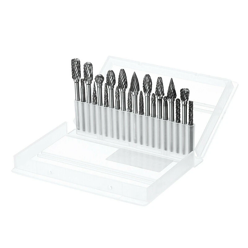 Tungsten Carbide Rotary Burr Set - 20pcs Die Grinder Bits for Carving