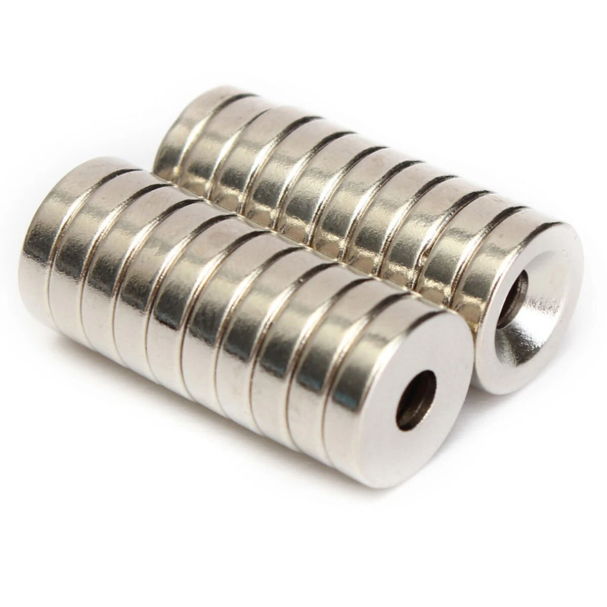 N50 12x3mm Countersink Ring Magnets - 20pcs with 4mm Hole - Neodymium