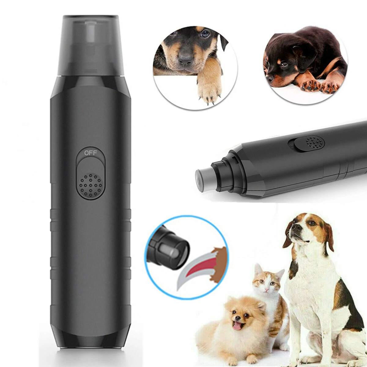 Pet Dog Cat Nail Grinder & Clipper - Manicure Trimmer Grooming Tool