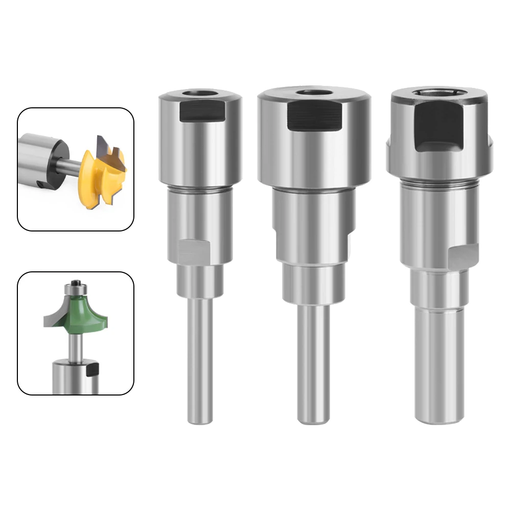 Lavie Router Collet Extension Chuck | 1/4 & 1/2 Inch Adapter | Milling Cutter Extender Rod