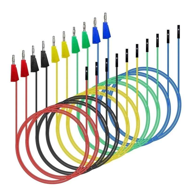 P1530 Dupont Jumper Wire to 4mm Banana Plug Kit - 10PCS Female Head for Breadboard PCB DIY