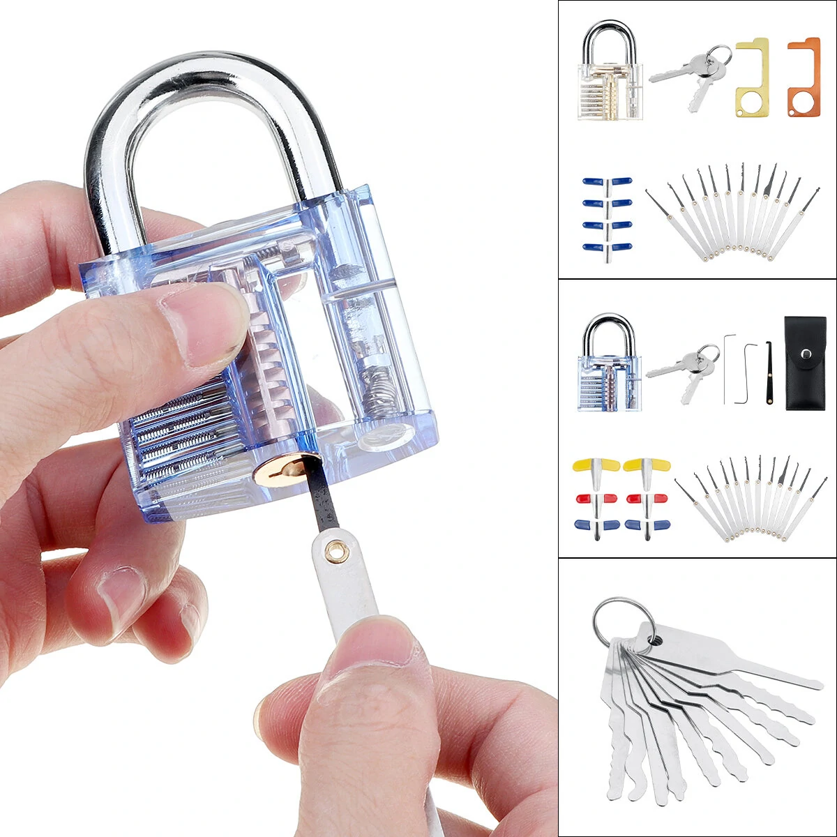 Lock Pick Practice Kit with Key Extractor - Locksmith Training Padlock Tools