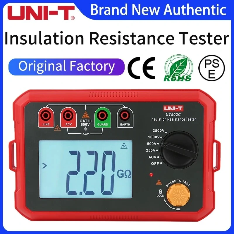 UNI-T UT502C 2500V Insulation Resistance Tester - Digital Megohmmeter | Auto Range