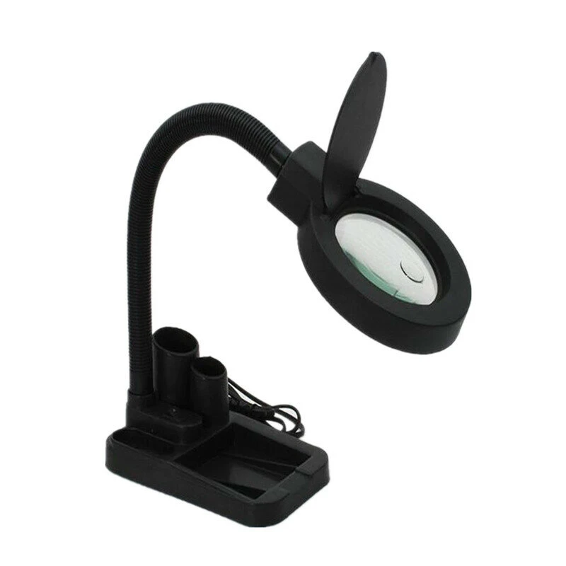SUNSHINE 5X 10X LED Desktop Magnifier | 40 LED Bracket | 110V/220V Universal Glass Lens