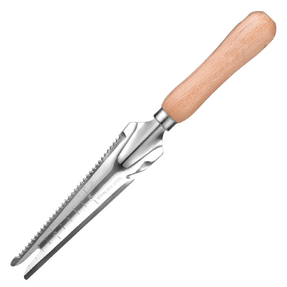 Stainless Steel Multi-functional Drafting Saw Shovel - Wooden Handle Grass Cutting Knife for Gardening