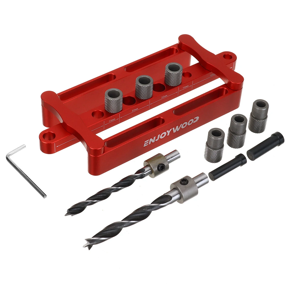 ENJOYWOOD X320 Self Centering Dowel Jig - Metric & Inch Drilling Tool for Woodworking