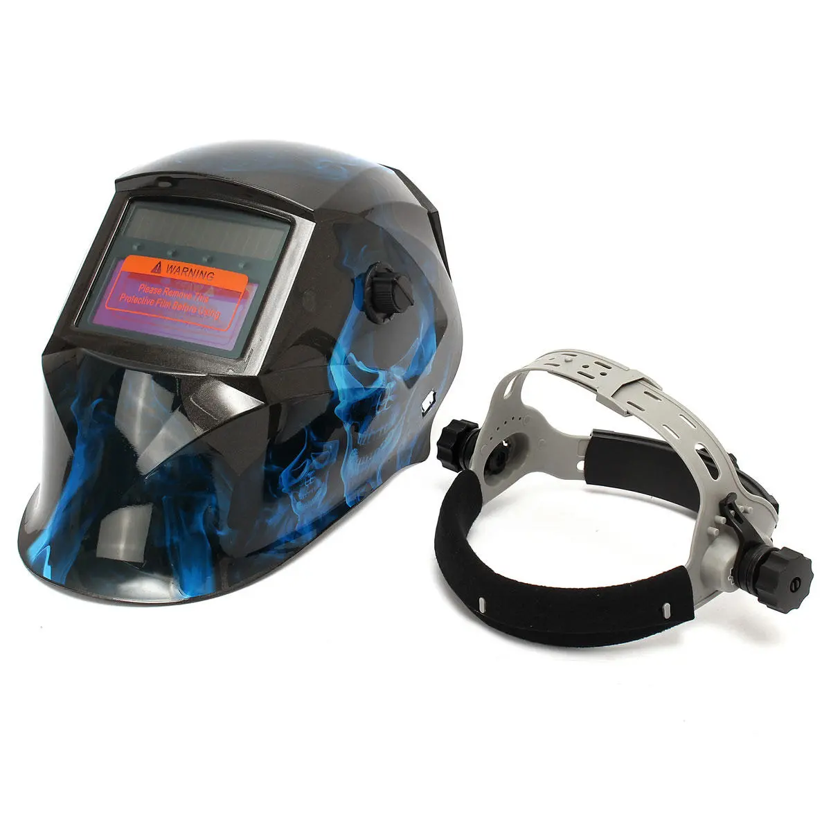 Blue Skull Solar Auto Darkening Welding Helmet - ARC TIG MIG Grinding Mask