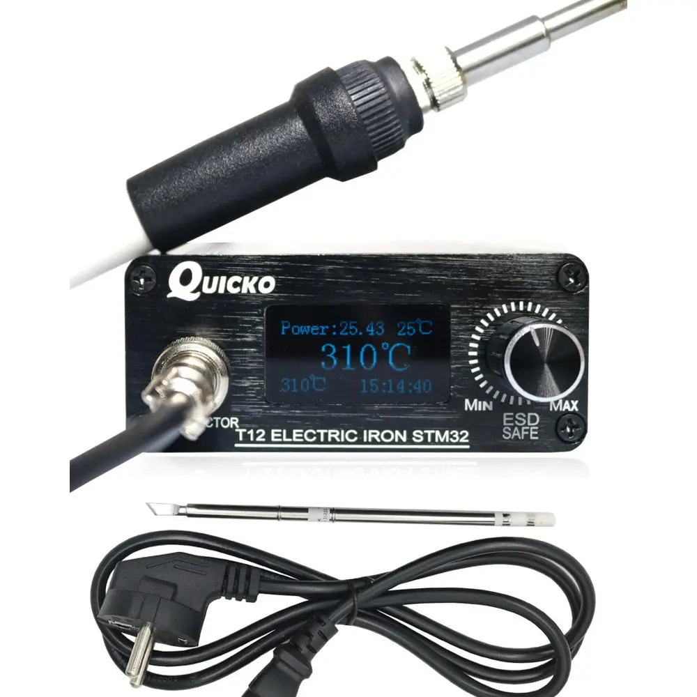 QUICKO STM32-OLED T12 DIY Soldering Station | 1.3 Inch Screen | T12-K Tips