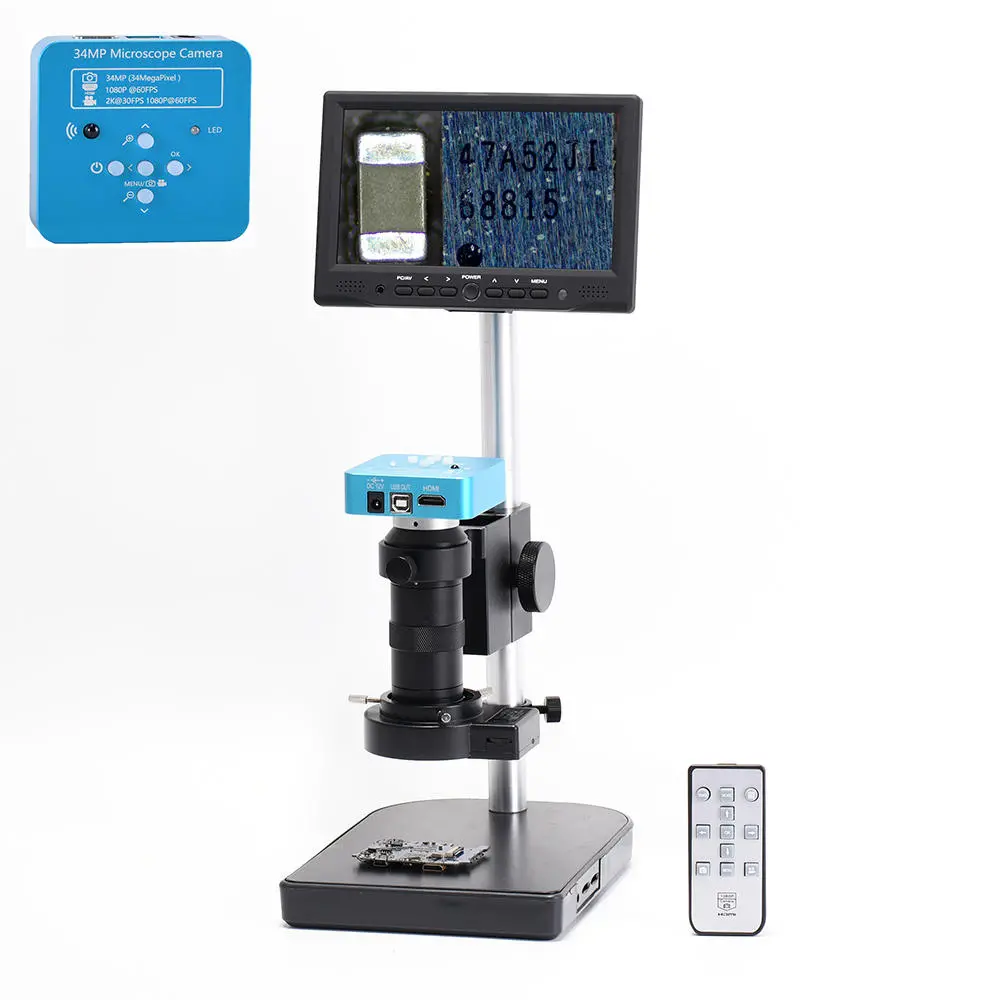 HAYEAR 7 Inch Digital Microscope - 34MP 1080P USB Camera | 100X Zoom 40 LED for PCB Repair