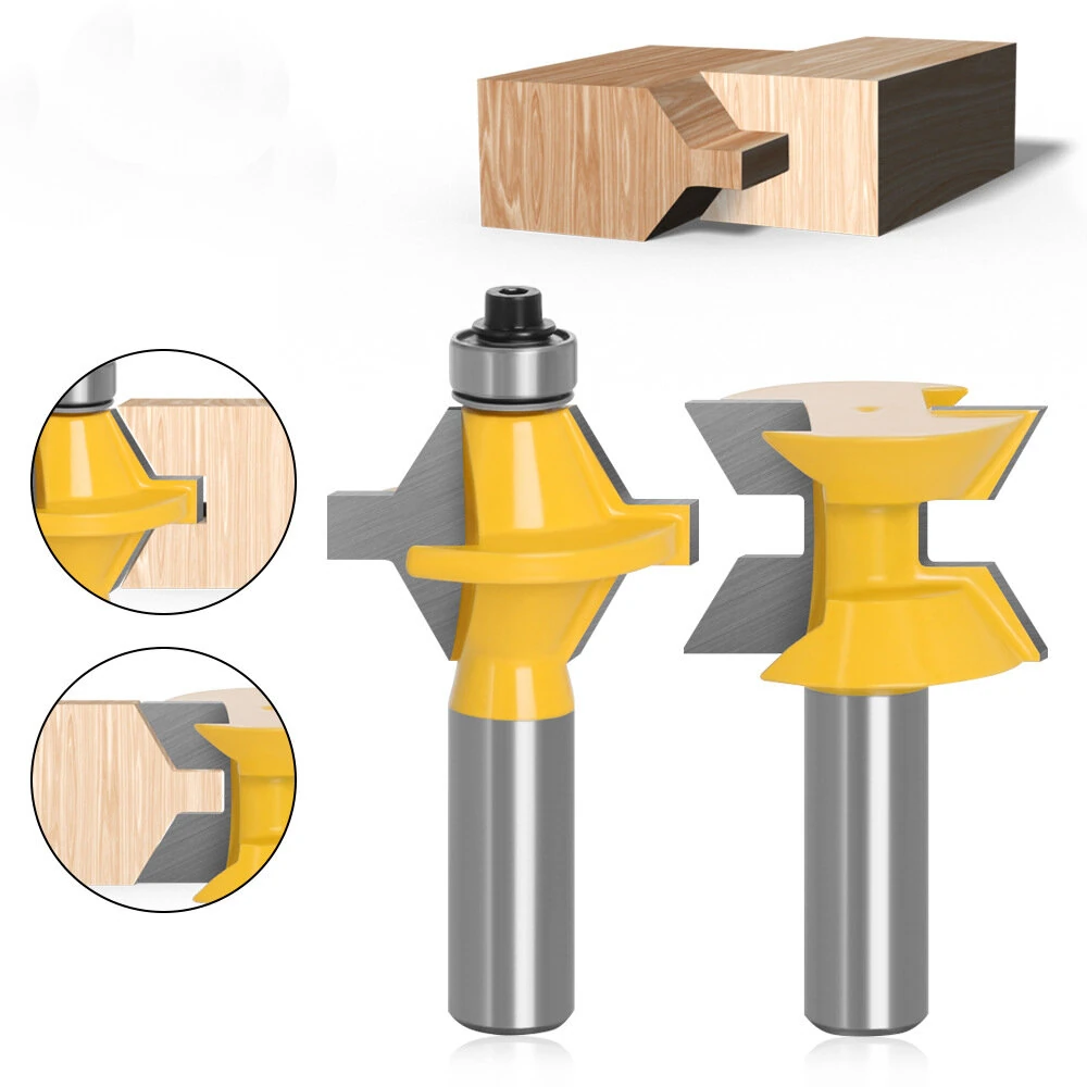 LAVIE 120 Degree Lock Miter Router Bit | 1/2 Inch Shank | Tungsten Carbide for Wood Joining