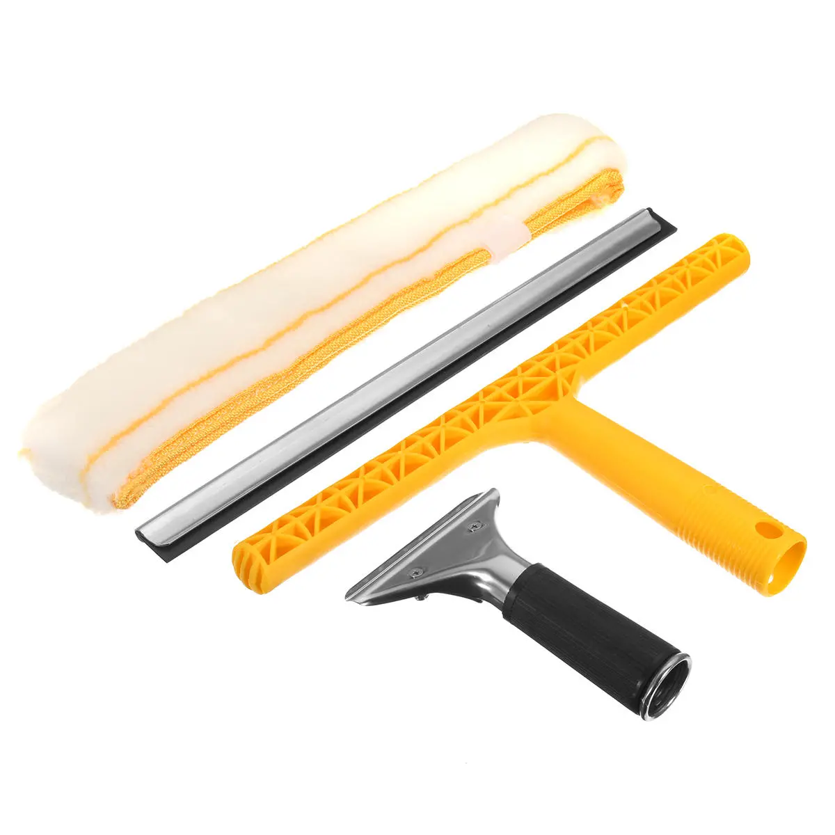 Professional Window Squeegee Blade & Cleaner Tool - Glass Soap Wiper | Drill Attachment