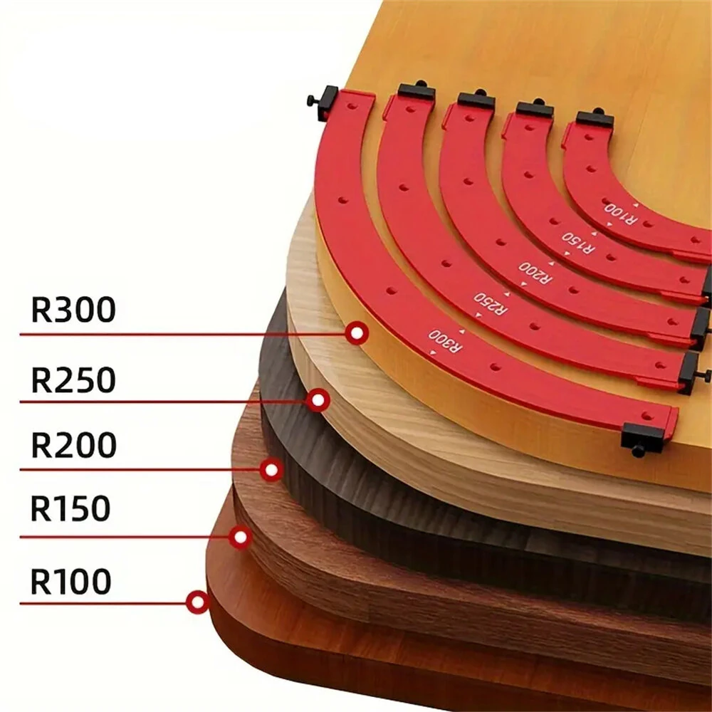 Corner Routing Guide - R100 to R300 Curve Jig for Cabinet Edge Molding