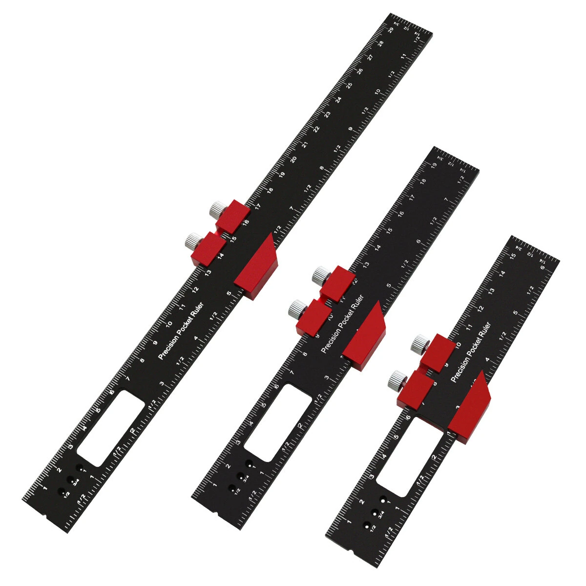 Woodworking T-Type Pocket Ruler - Aluminum Slide Ruler 6.3in | Inch & Metric