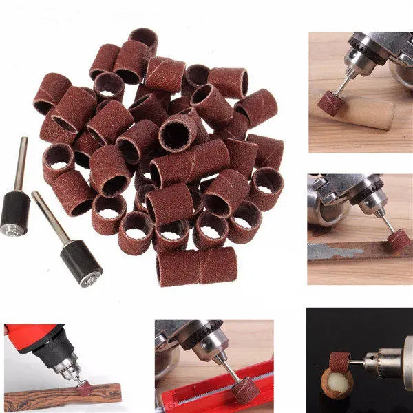 Dremel 52pc Sanding Drum Sleeves 80-120 Grit 2 Mandrels Abrasive Tool