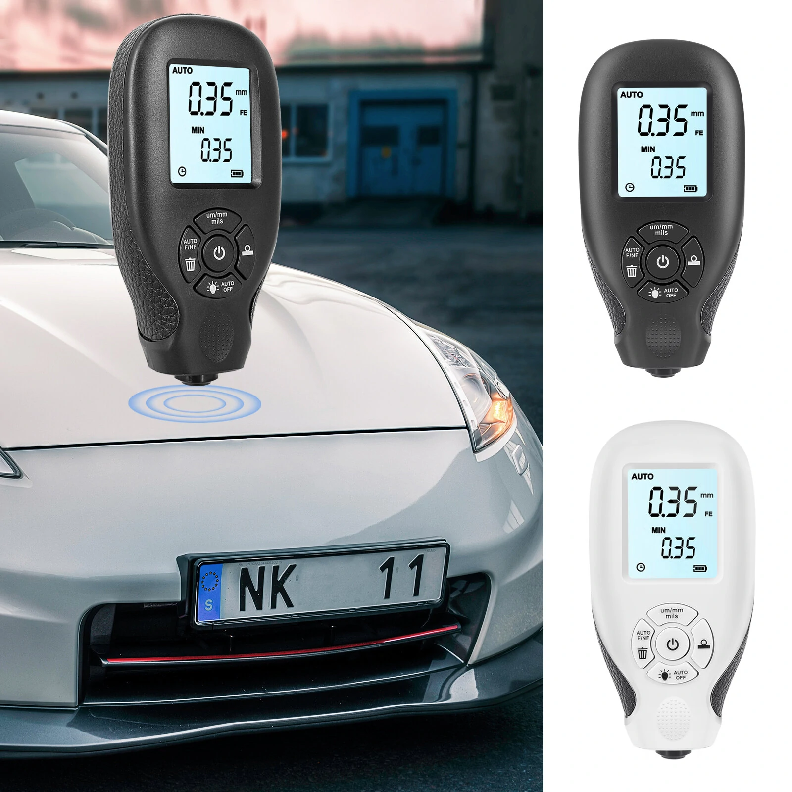HW300 Digital Thickness Gauge - Ultrasonic Film & Coating Meter with LCD Backlight