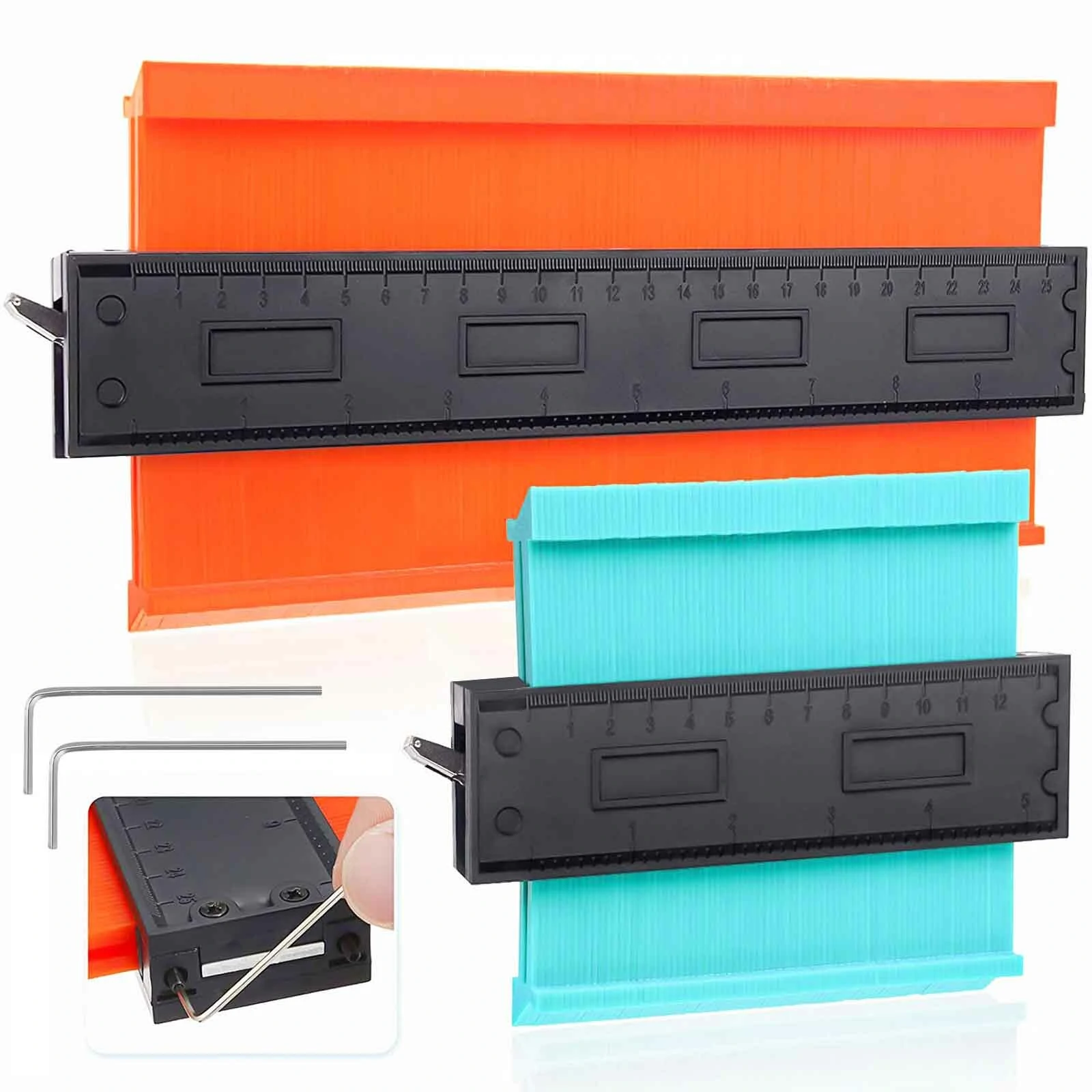 JOYXEON 2-Piece 5 & 10 Inch Widened Profile Ruler - Adjustable Nail Guide