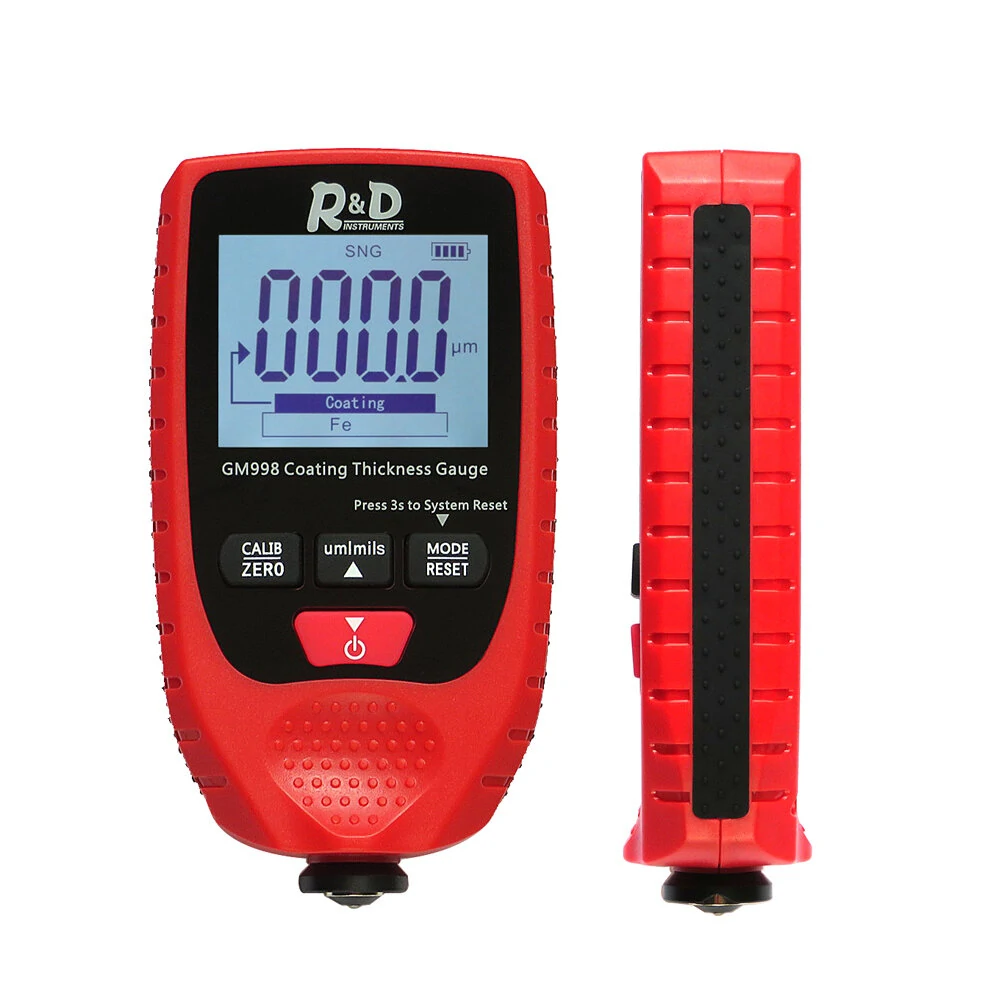 R&D GM998 Paint Coating Thickness Gauge | 0-1500um Fe/NFe Probe | Metal & Electroplate Tester