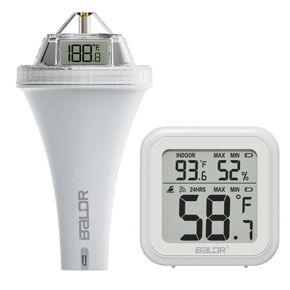 BALDR Digital Pool Thermometer - HOMGAR App | 50°C Range | Humidity & Temp