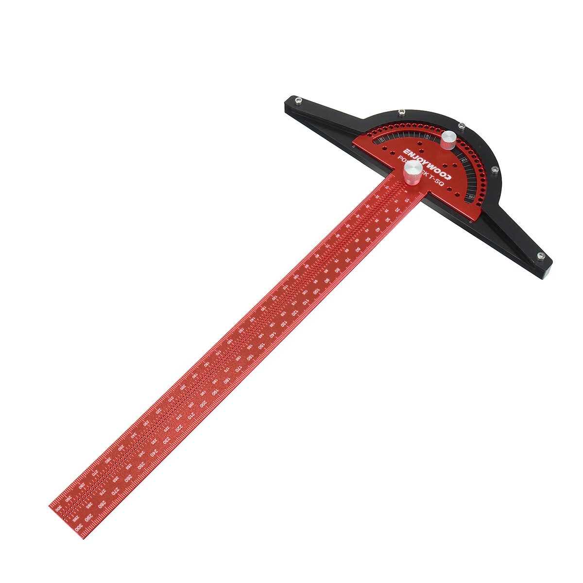 ENJOYWOOD 300mm Aluminum Alloy T-Square Ruler | Posi Lock Angle Measure & Scriber