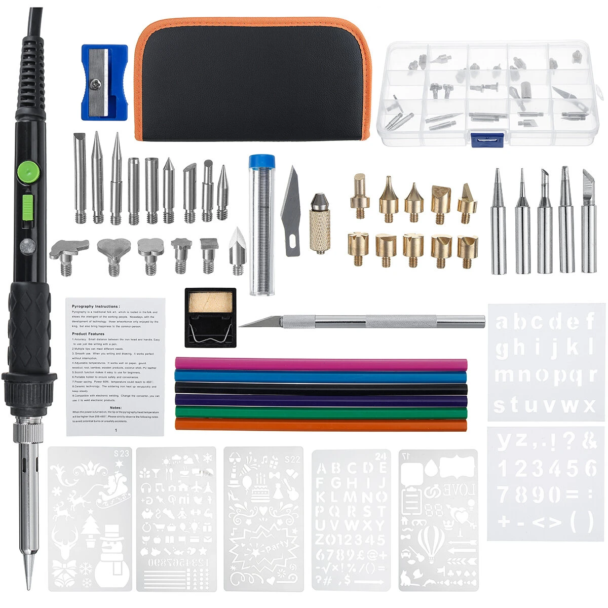 Weller 60W Adjustable Temperature Electric Soldering Iron Kit - 56 Pcs