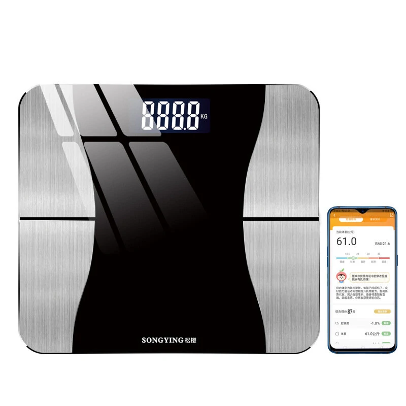 SONGYING Bluetooth Smart Body Fat Scale - USB Rechargeable with APP & LED Display