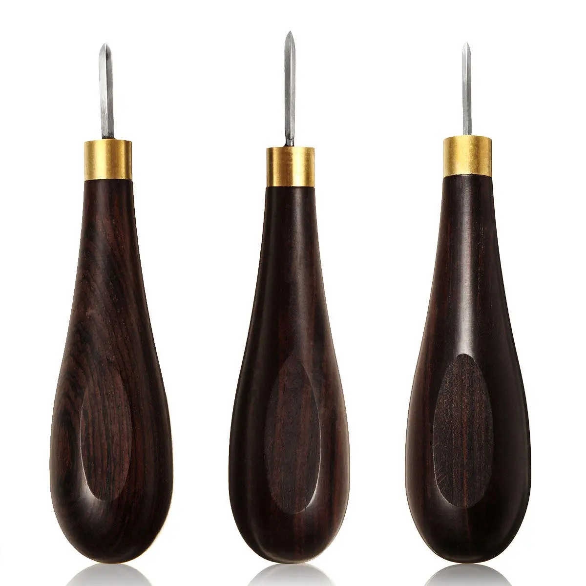 WUTA Leather Craft Diamond Stitching Awl - Ebony Blackwood Handle Sewing Kit