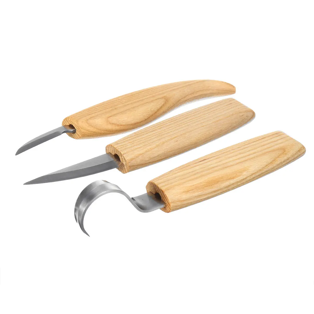 Wood Carving Chisel Set - 3Pcs Spoon Whittling Tools for DIY Woodworking