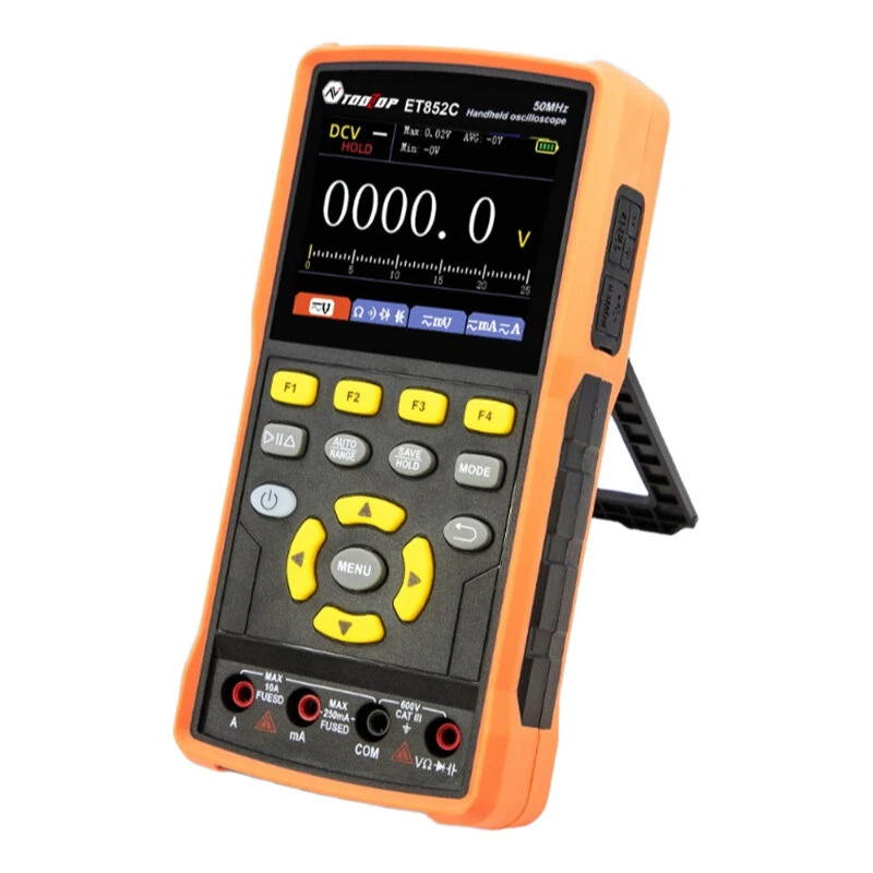 ET852C 2*50MHz Oscilloscope - 3-in-1 Multimeter & Signal Generator | 200MSa/s