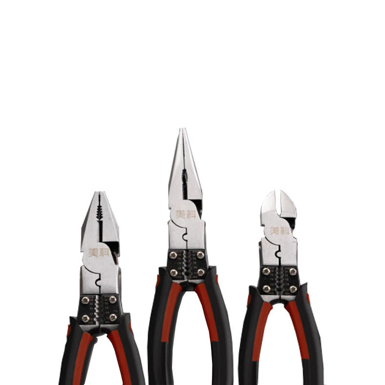 MYTEC 8 Inch Needle Nose Pliers - Wire Stripper & Oblique Mouth Vise Tool