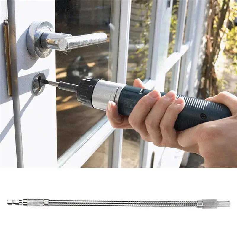 Flexible Shaft Screwdriver Extension - 300mm 1/4 Inch Hex Drill Bit Adapter Holder