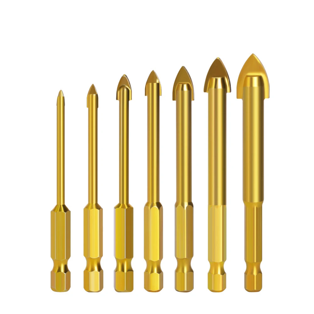 Alloy Triangle Drill Bit Set | Ceramic Tile & Glass Hole Opener | Hex Shank