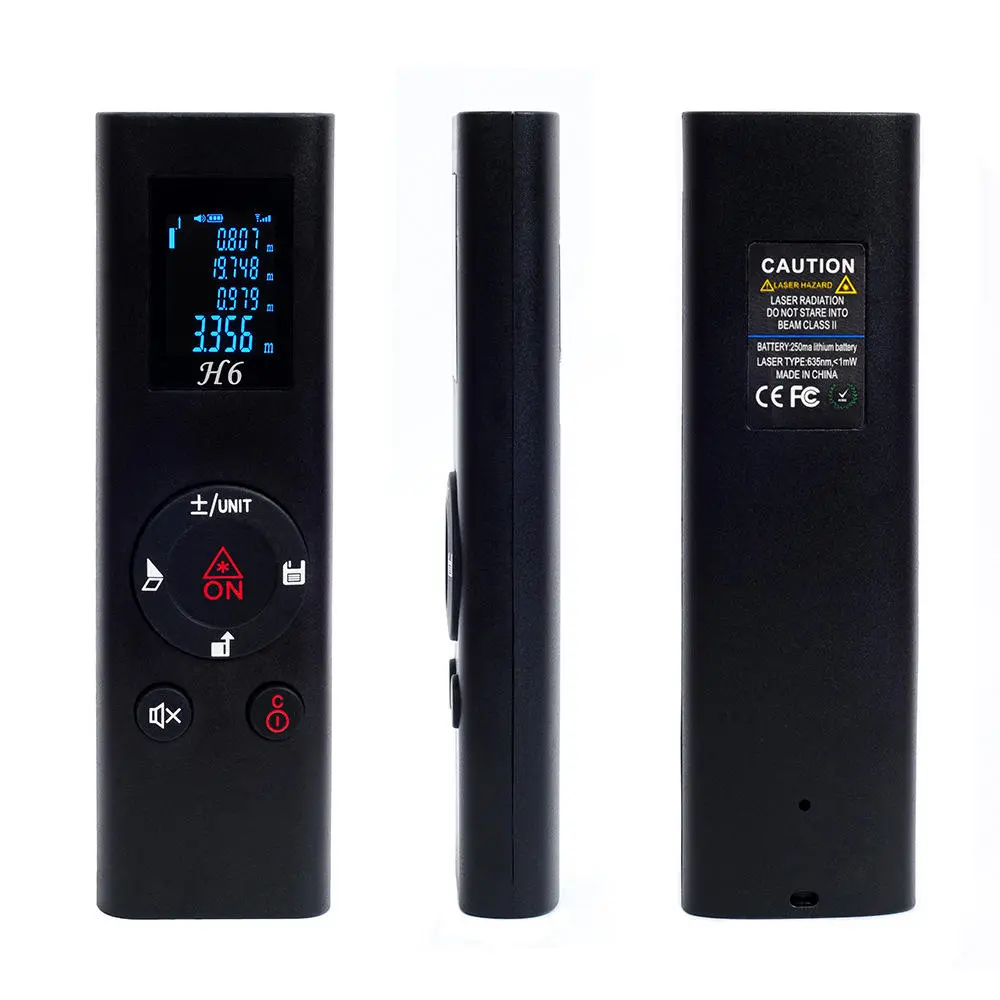 Mileseey 40M Laser Distance Meter - Portable USB Charging Digital Rangefinder