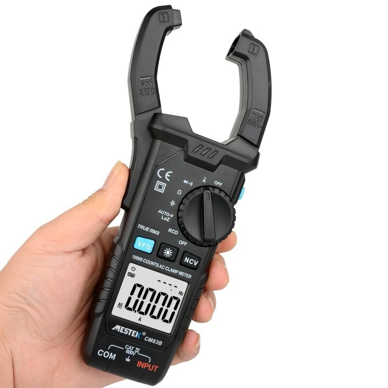 MESTEK CM83B True RMS Clamp Meter - 600A AC/DC Voltage Tester | NCV & Capacitance